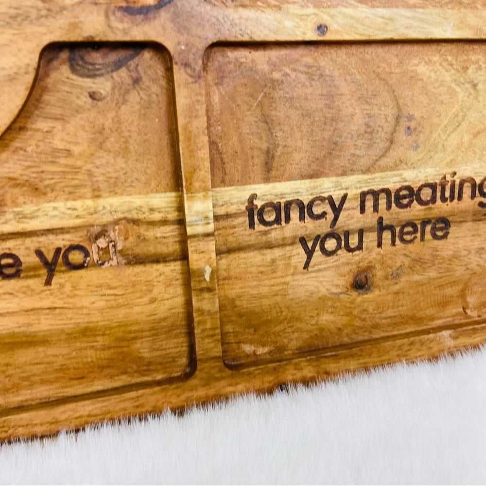 NWOT Kirkland home Engraved Wood cheeky Charcuterie Board Friends & Family